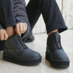 Ugg Neumel Platform Black Waterproof Leather Boots